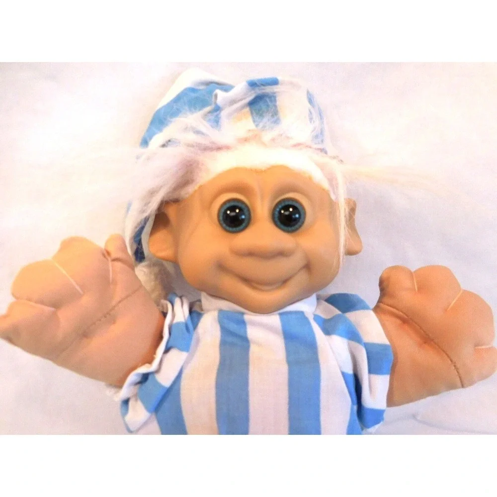 Troll‎ Doll blue and white Striped Nightgown 13